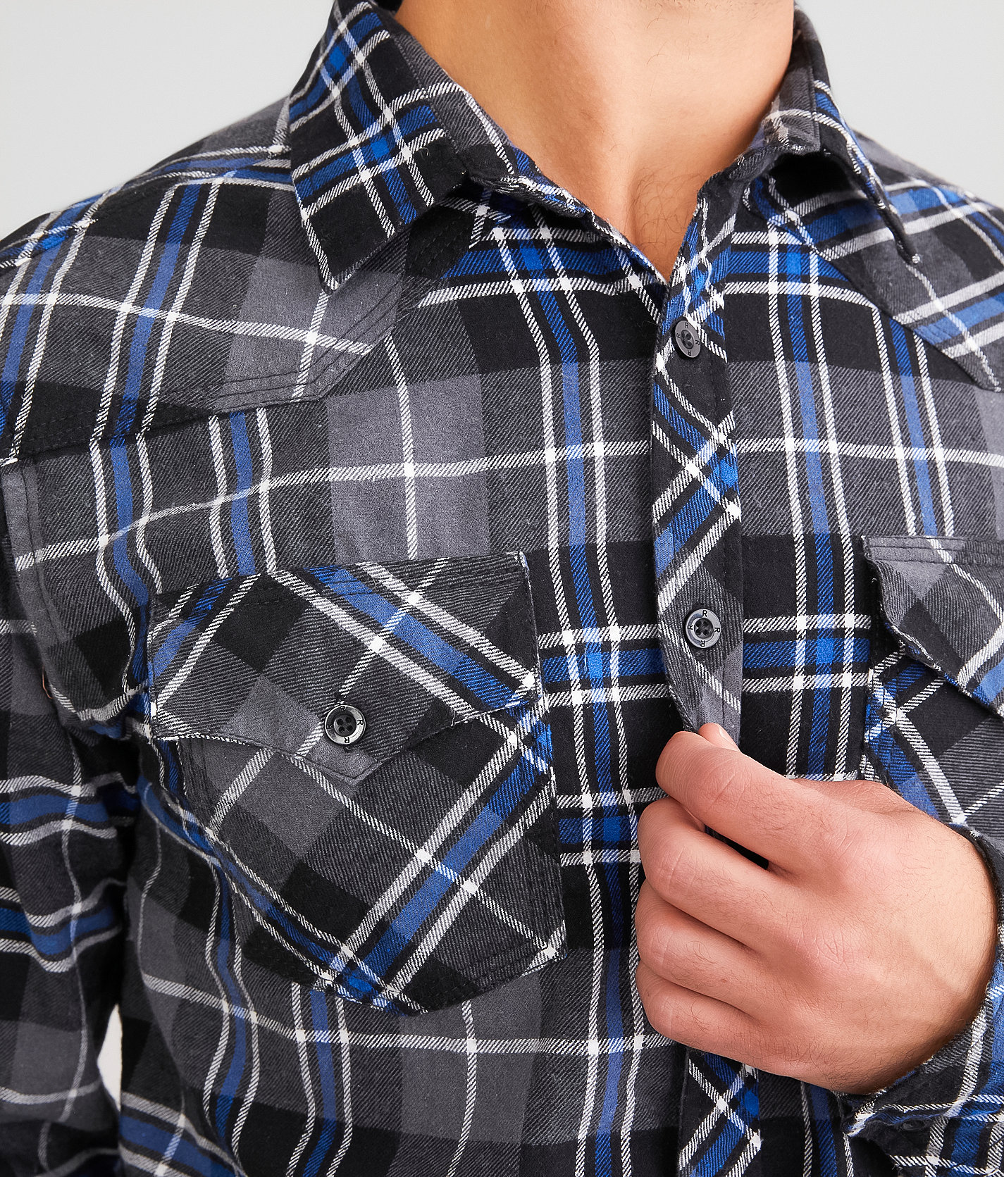 Talinors Brushed Plaid Athletic Shirt - Image 3