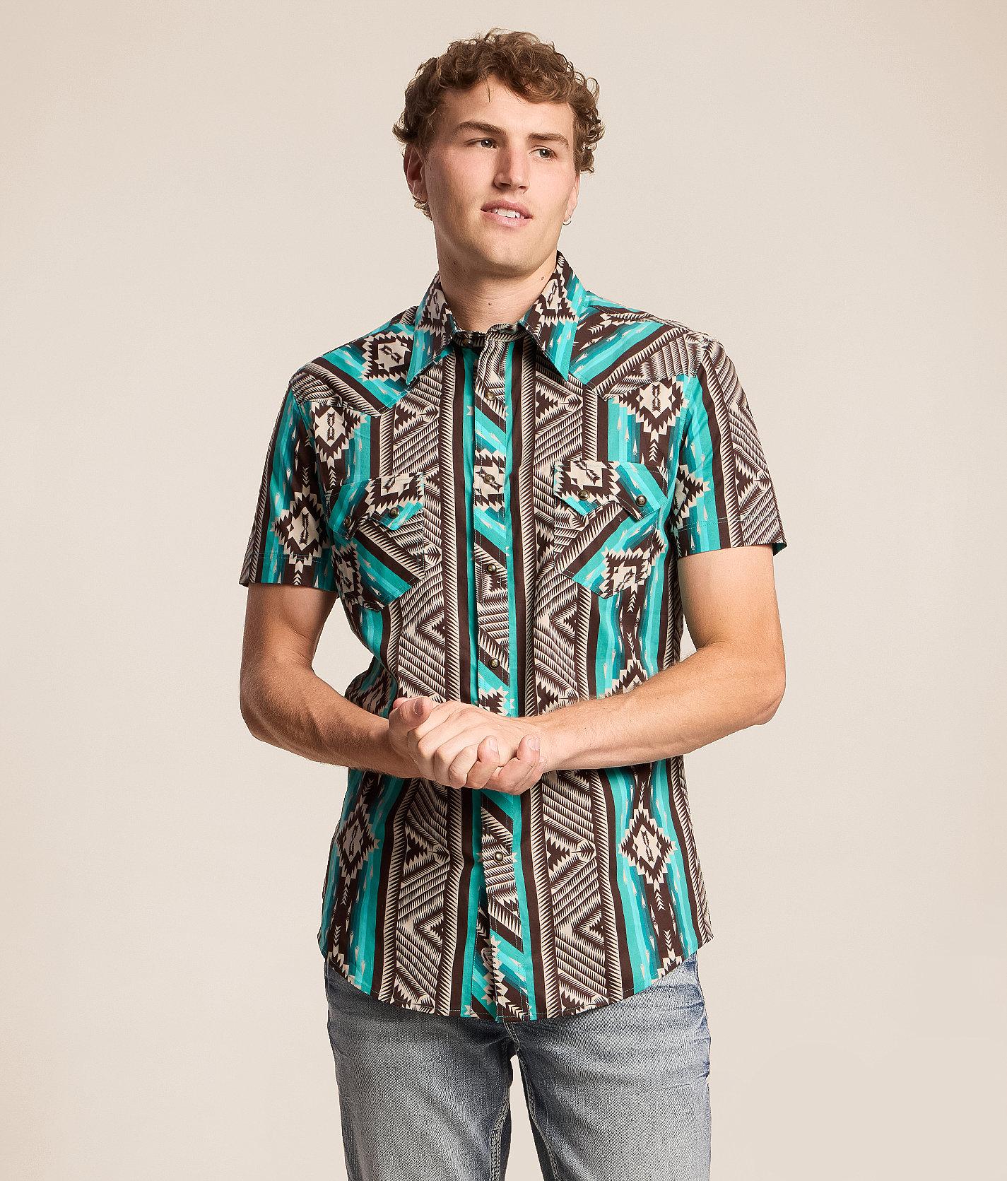 Talinors Aztec-Print Stretch Shirt
