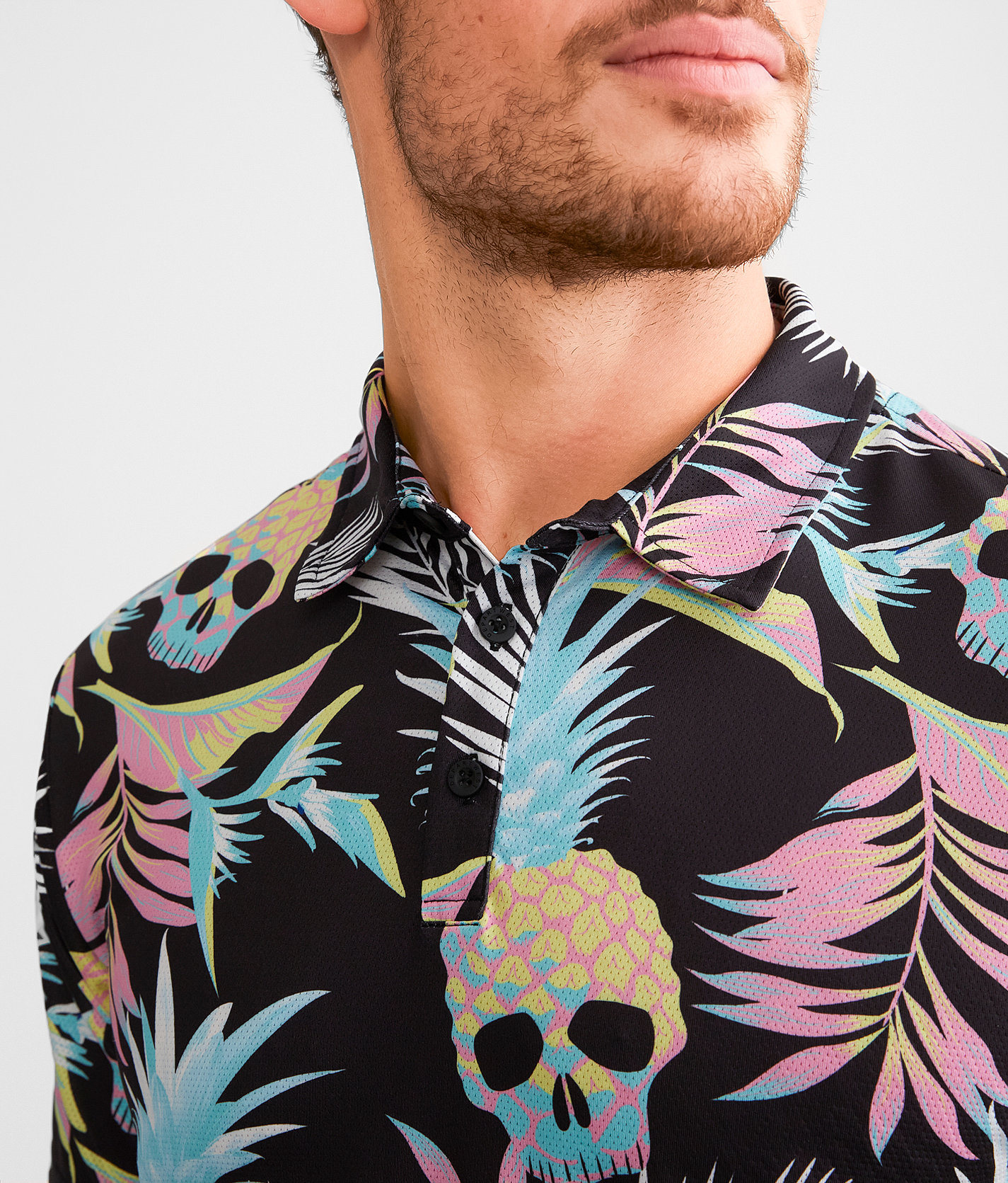 Talinors Tropical Skull Performance Polo - Image 3