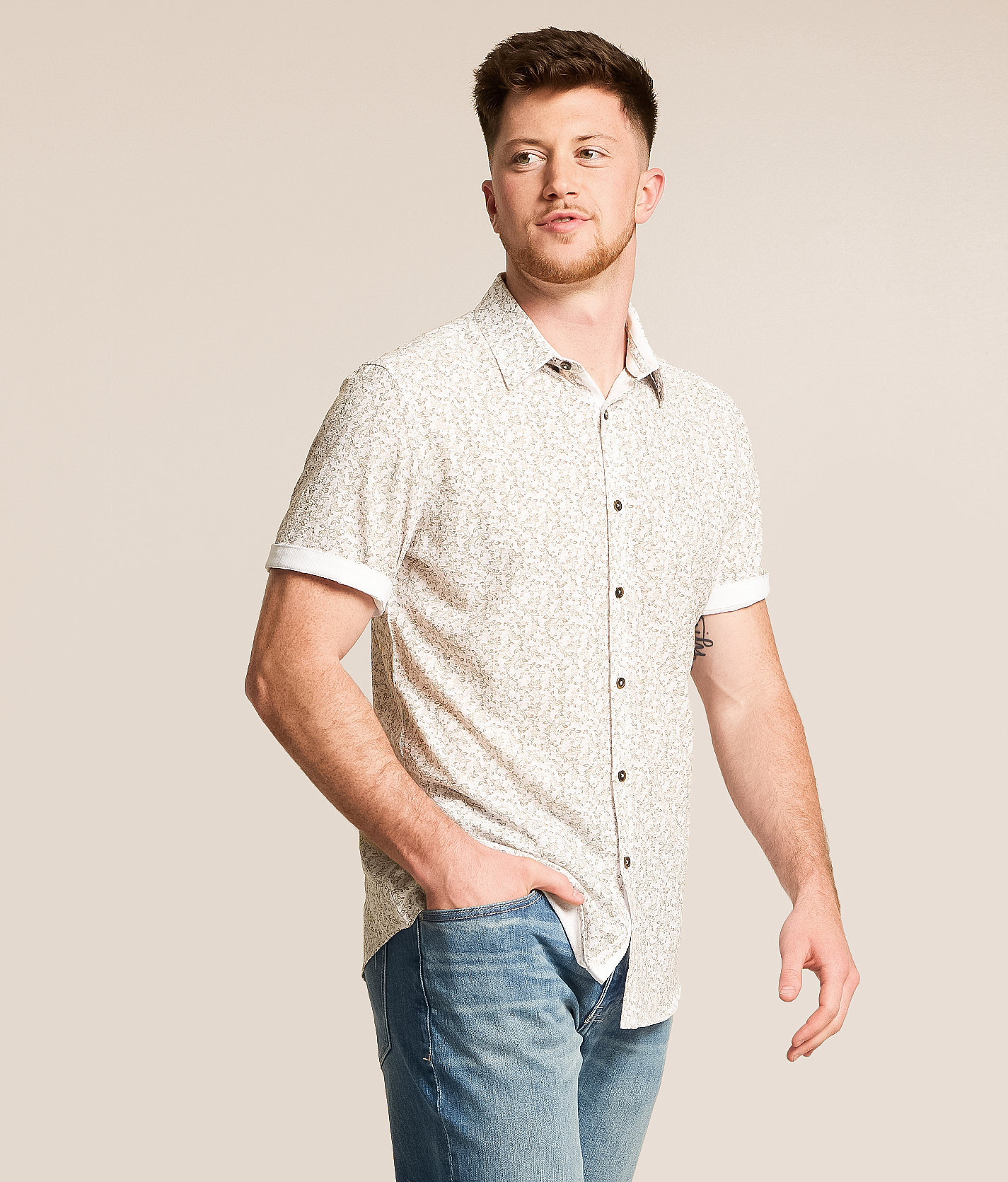 Talinors Floral Athletic Performance Stretch Shirt