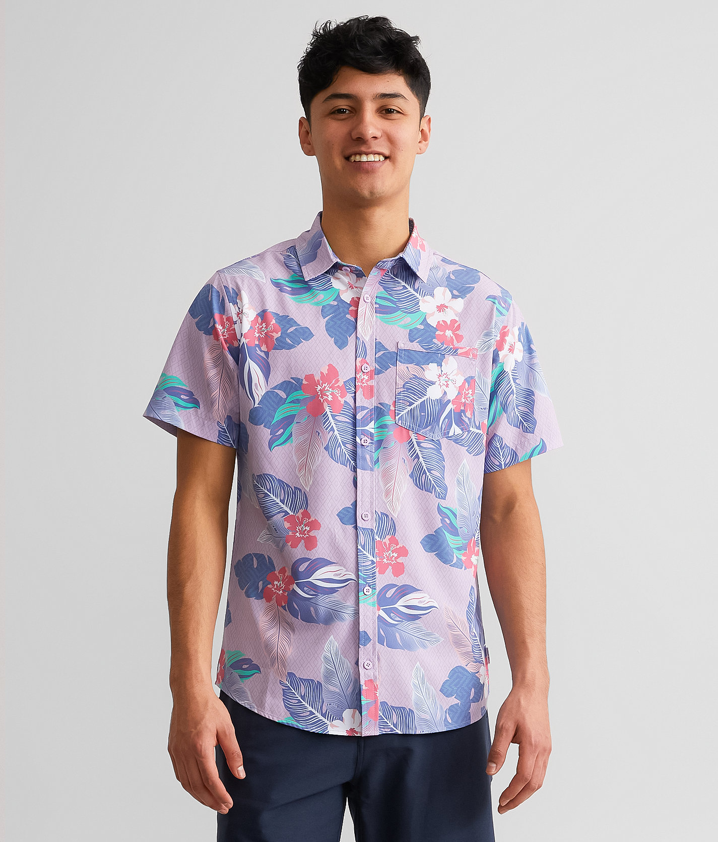 Talinors Tropical Geo Performance Stretch Shirt