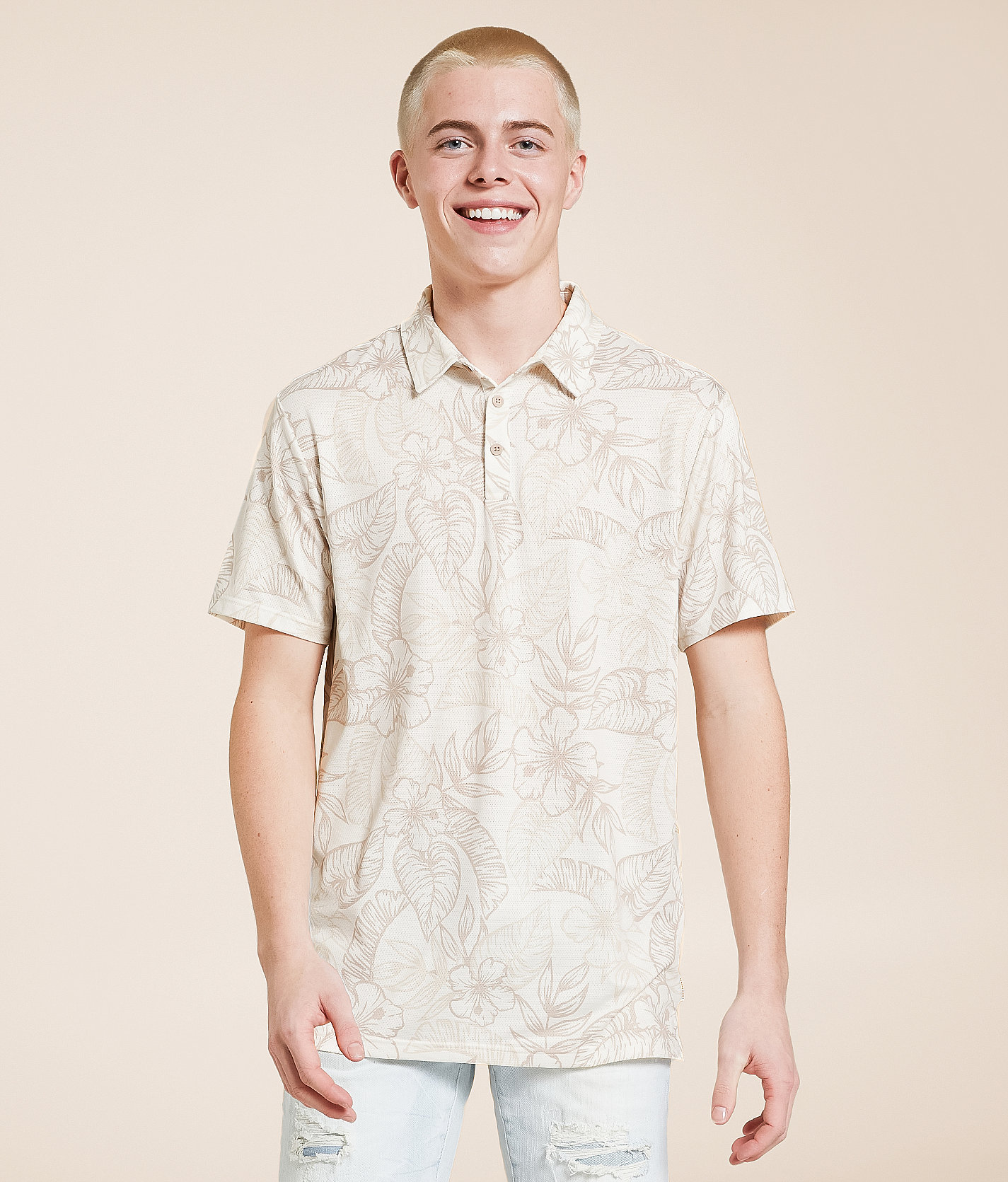 Talinors Tropical Floral Performance Polo