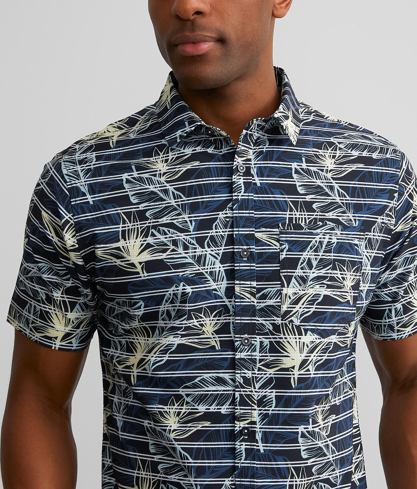 Talinors Tropical Striped Performance Stretch Shirt - Image 3