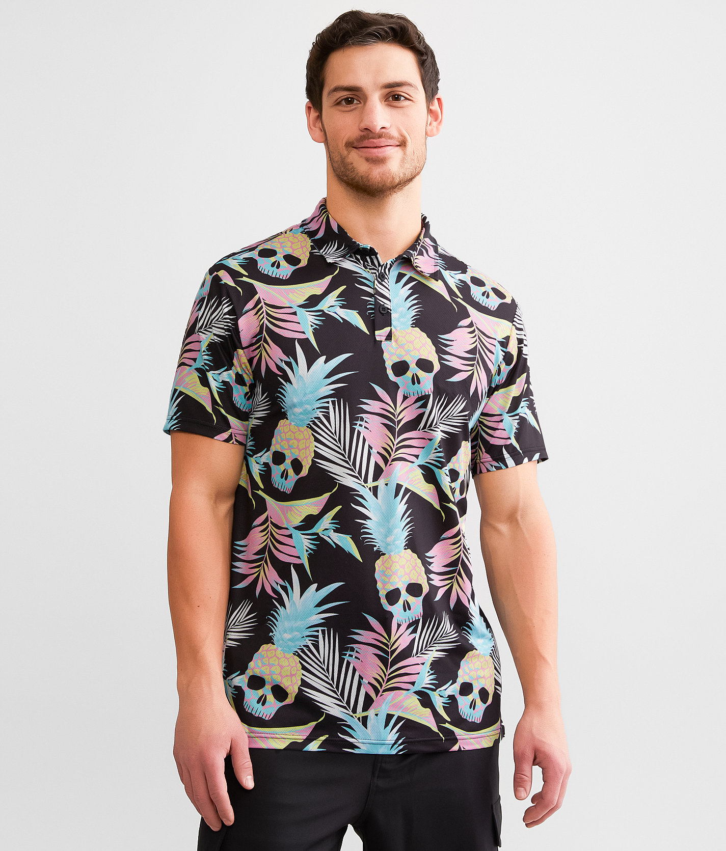 Talinors Tropical Skull Performance Polo
