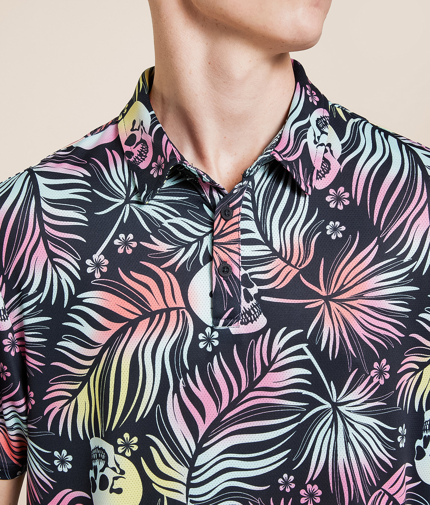 Talinors Tropical Skull Performance Polo - Image 3