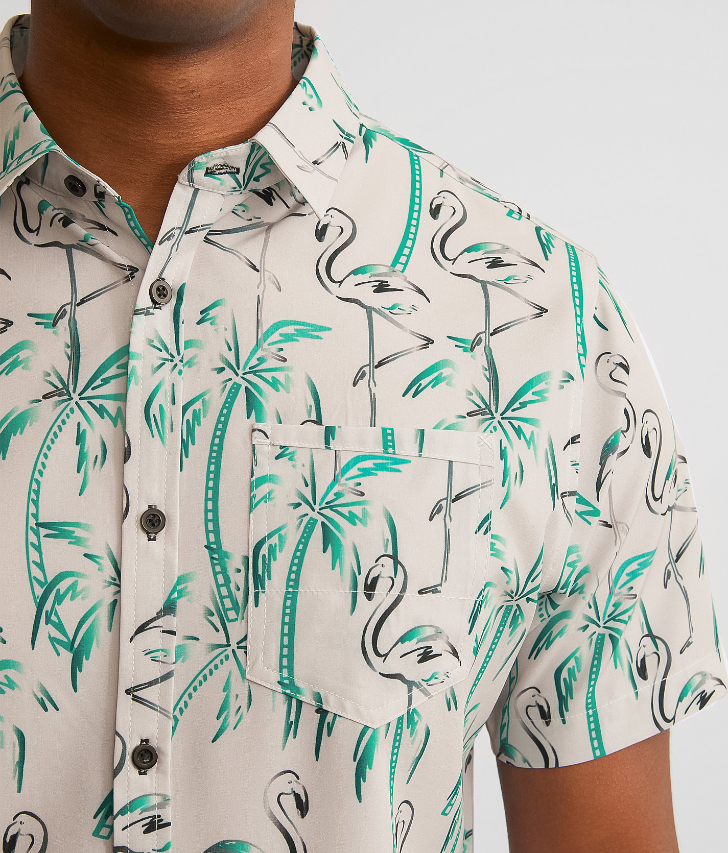 Talinors Flamingo Print Performance Stretch Shirt - Image 3